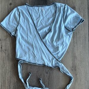 PacSun Light Blue Wrap Crop Top
